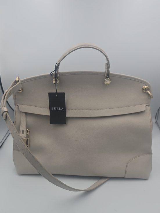 Furla Handbags - Furla Piper Top Handle Beige Medium Satchel/Dome Bag W Gold Hardware  (NWT)✨️🤍✨
